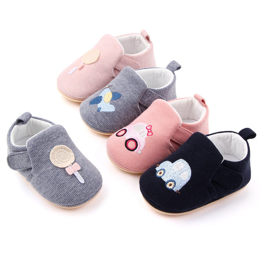 Anti Slip Cartoon Fashionable Baby Rubber Soled Shoes